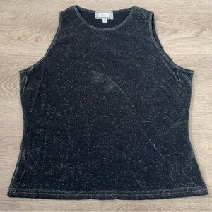 Vintage Ninety Black Sparkle Tank Top Size XL